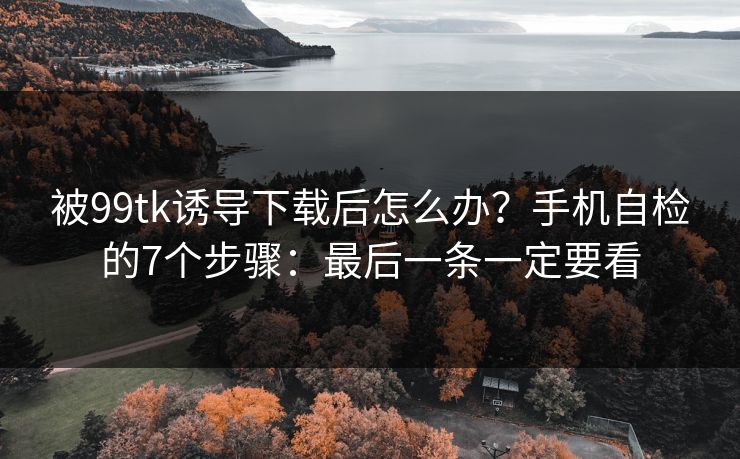 被99tk诱导下载后怎么办？手机自检的7个步骤：最后一条一定要看